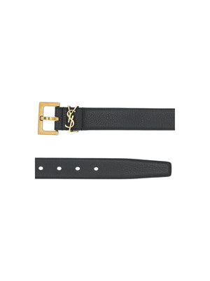 Cassandre Grainy Leather Belt-SAINT LAURENT-JOHN JULIA