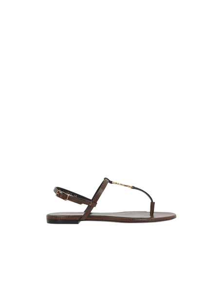 Cassandre Lizard-Embossed Leather Sandals-Saint Laurent-JOHN JULIA