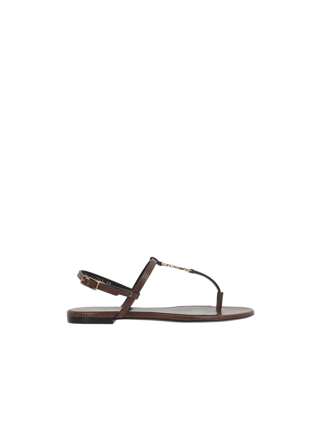 Cassandre Lizard-Embossed Leather Sandals-Saint Laurent-JOHN JULIA