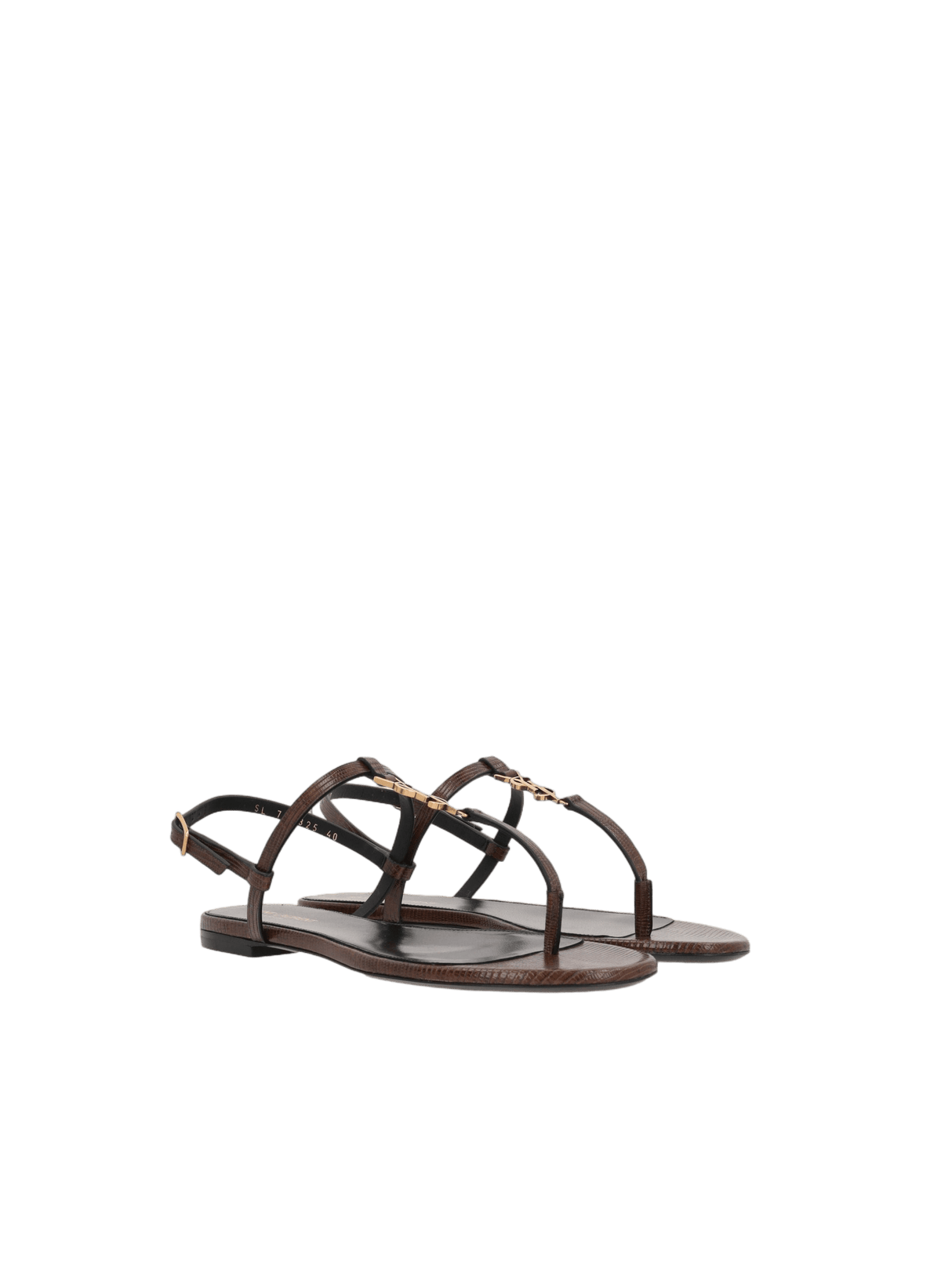 Cassandre Lizard-Embossed Leather Thong Sandals-SAINT LAURENT-JOHN JULIA