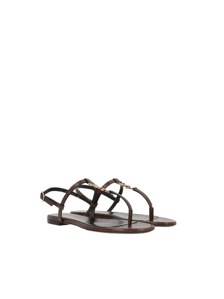 Cassandre Lizard-Embossed Leather Sandals-Saint Laurent-JOHN JULIA