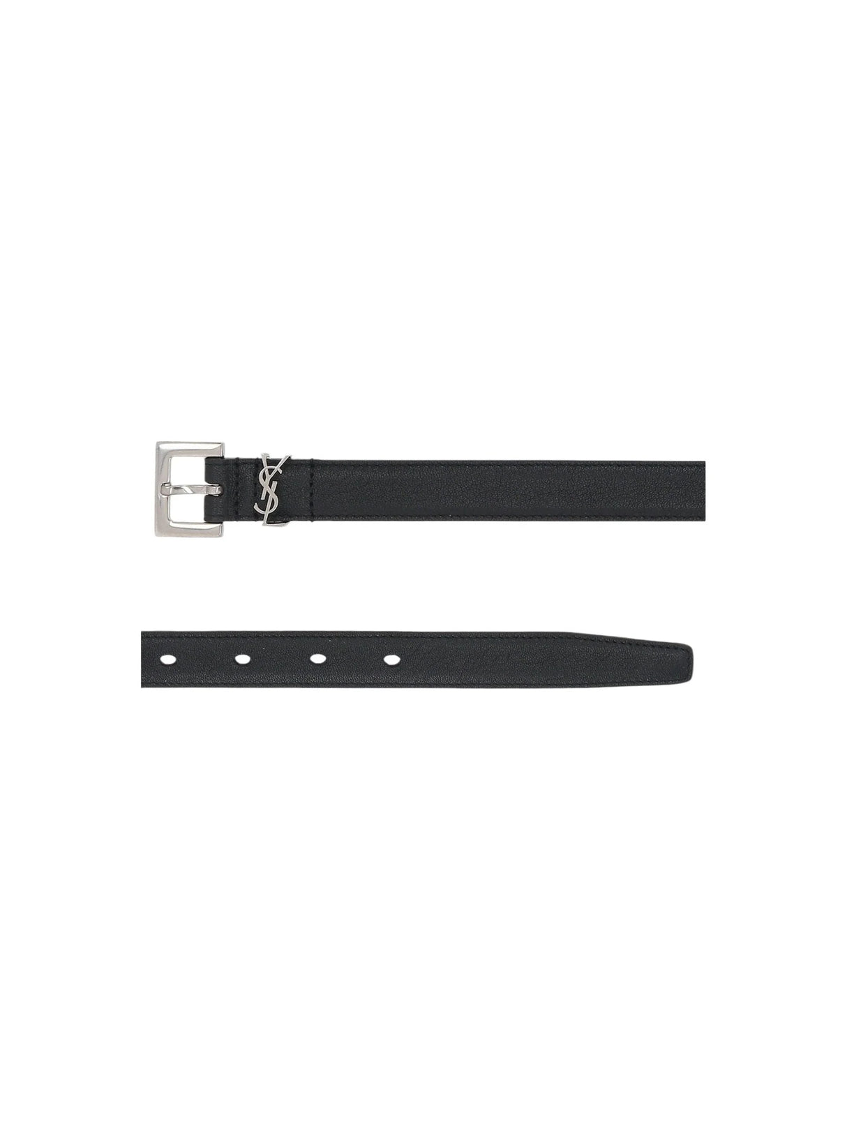 SAINT LAURENT-Cassandre Nappa Thin Belt-JOHN JULIA