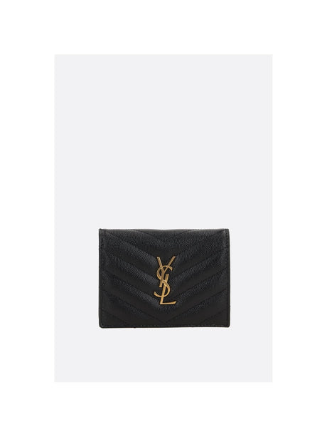 Cassandre Quilted Leather Compact Wallet-SAINT LAURENT-JOHN JULIA