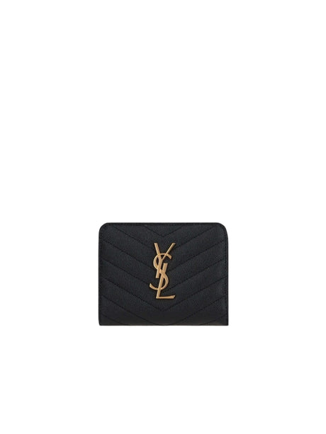 Cassandre Quilted Leather Compact Wallet-SAINT LAURENT-JOHN JULIA