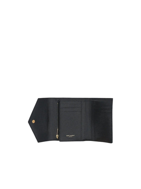 Cassandre Quilted Leather Trifold Wallet-SAINT LAURENT-JOHN JULIA