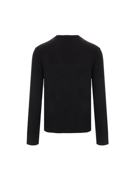 Cassandre Wool Long-sleeved T-shirt-SAINT LAURENT-JOHN JULIA