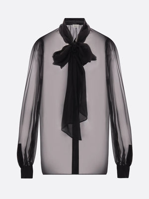 Chiffon Lavallière Shirt-SAINT LAURENT-JOHN JULIA