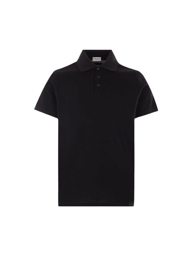 Cotton Polo Shirt-SAINT LAURENT-JOHN JULIA