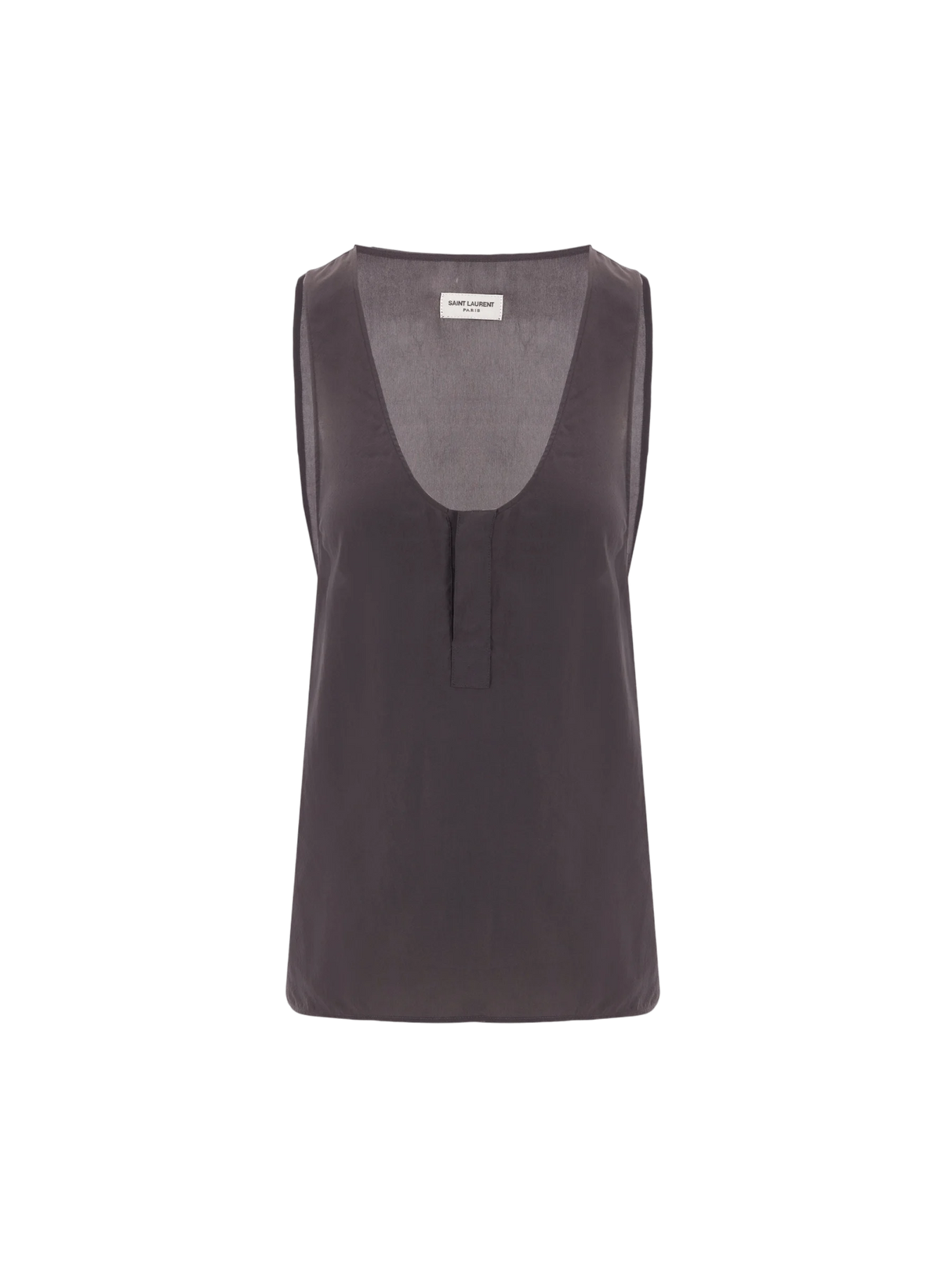 SAINT LAURENT-Crepe De Chine Henley Tank-JOHN JULIA