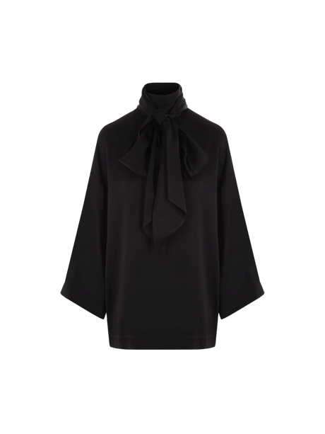 Crepe Envers Satin Blouse-SAINT LAURENT-JOHN JULIA