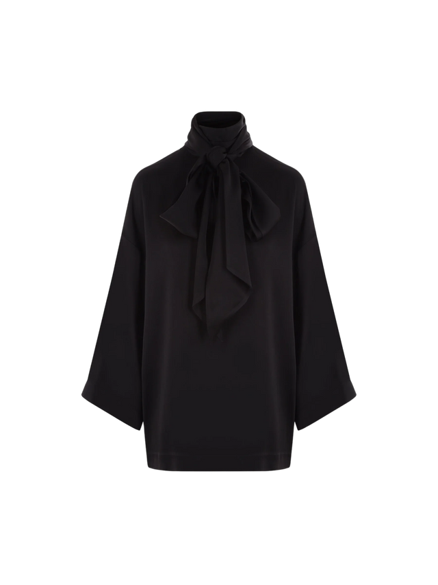 Crepe Envers Satin Blouse-SAINT LAURENT-JOHN JULIA