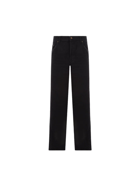 Denim Wide-leg Jeans-SAINT LAURENT-JOHN JULIA