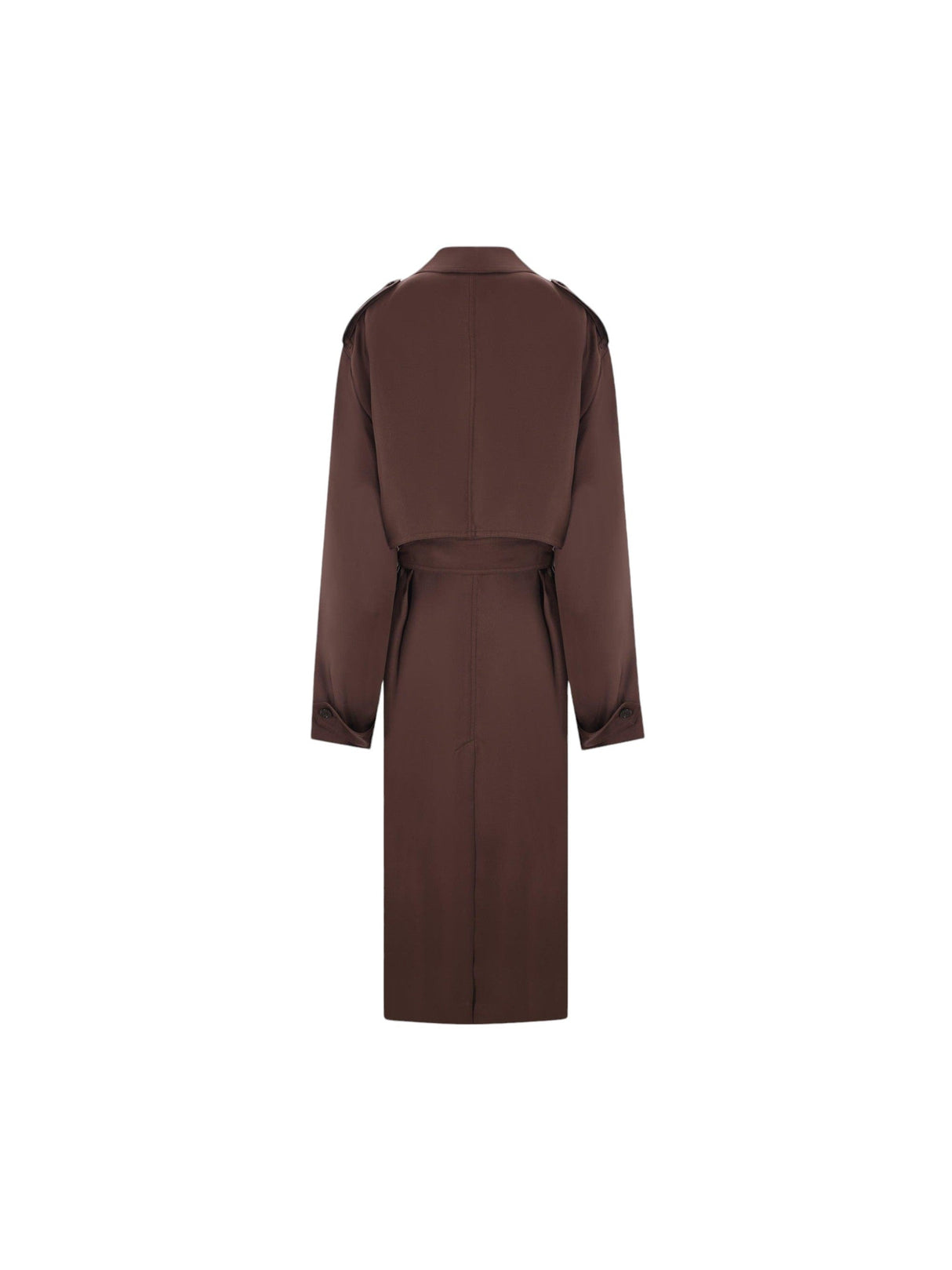 Double-Breasted Silk Trench Coat-SAINT LAURENT-JOHN JULIA