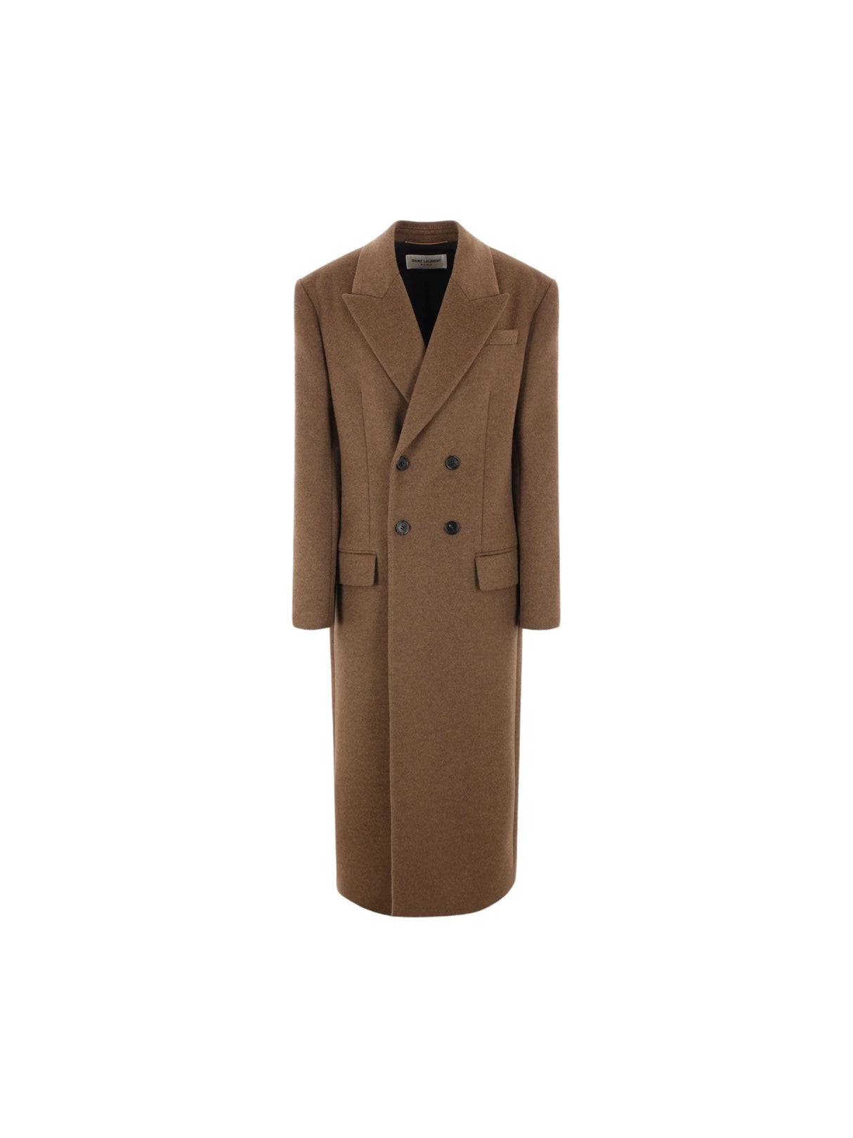 Double-breasted Wool and Cashmere Coat-SAINT LAURENT-JOHN JULIA