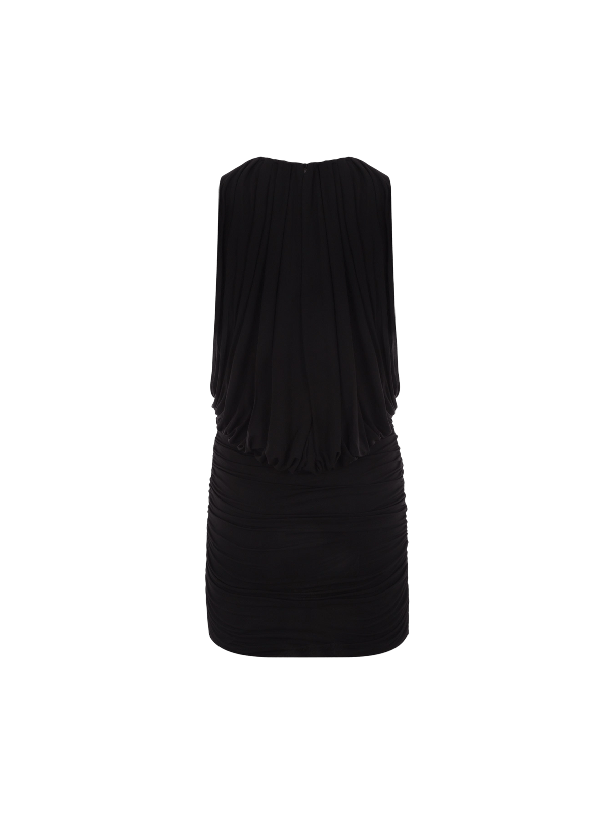 Draped Jersey Sleeveless Minidress-SAINT LAURENT-JOHN JULIA