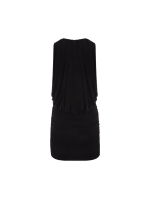 Draped Jersey Sleeveless Minidress-SAINT LAURENT-JOHN JULIA