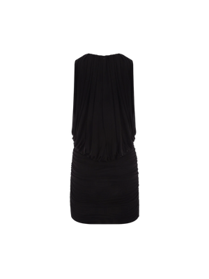 Draped Jersey Sleeveless Minidress-SAINT LAURENT-JOHN JULIA