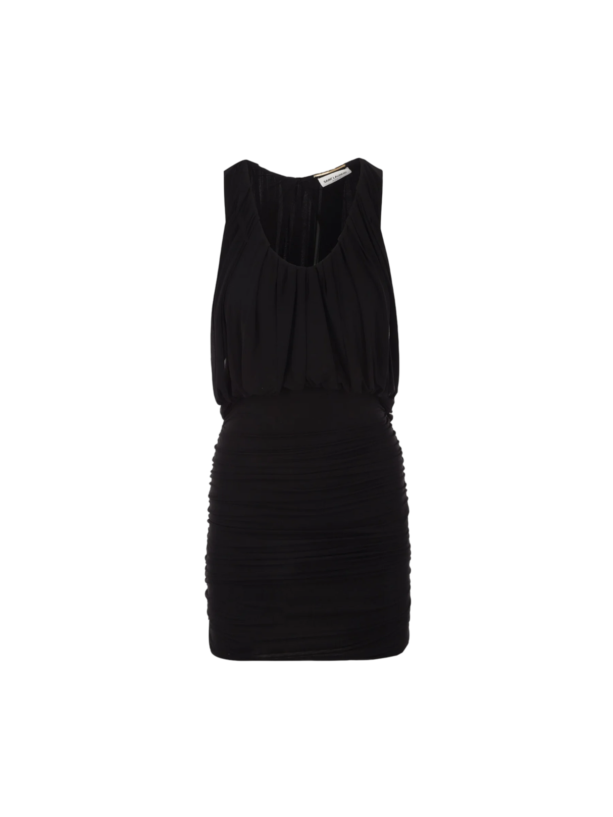 Draped Jersey Sleeveless Minidress-SAINT LAURENT-JOHN JULIA