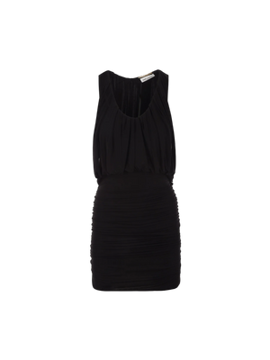 Draped Jersey Sleeveless Minidress-SAINT LAURENT-JOHN JULIA