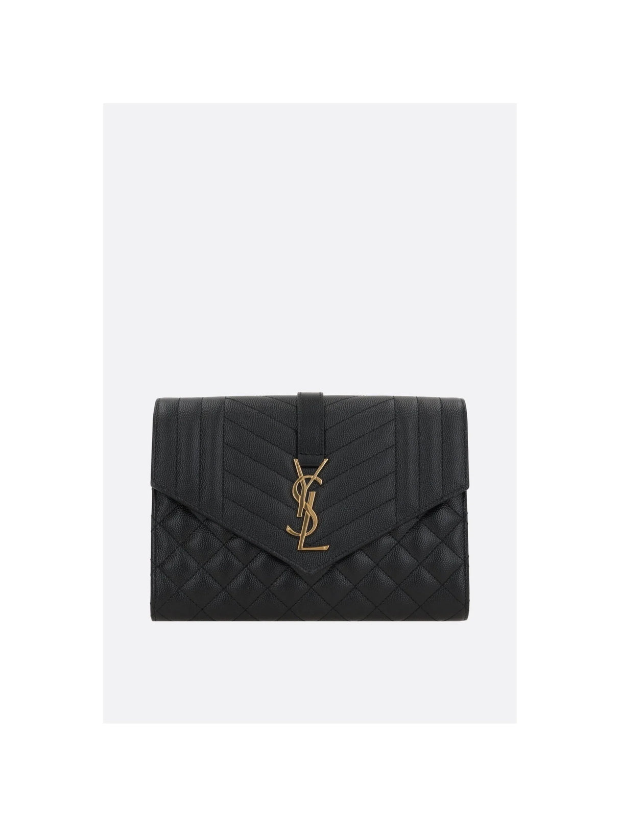 SAINT LAURENT-Envelope Quilted Leather Pouch-JOHN JULIA