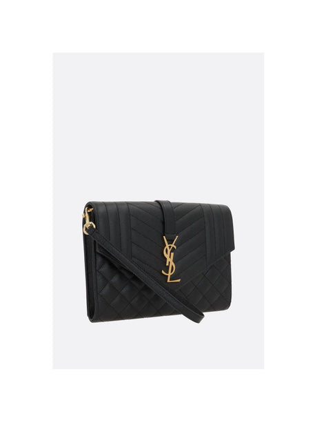 SAINT LAURENT-Envelope Quilted Leather Pouch-JOHN JULIA