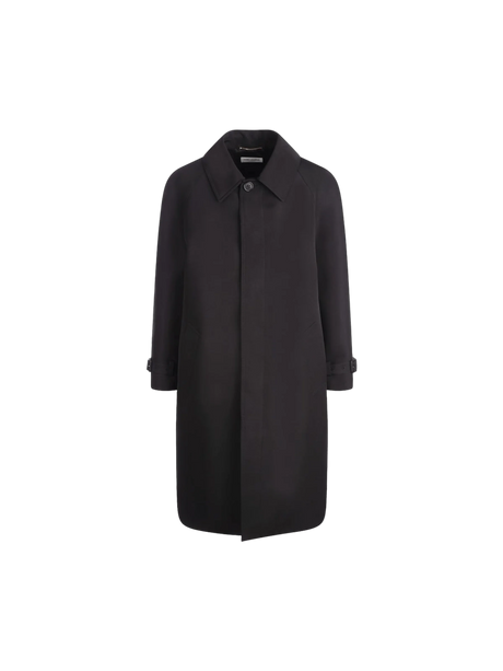 SAINT LAURENT-Faille Padded Overcoat-JOHN JULIA