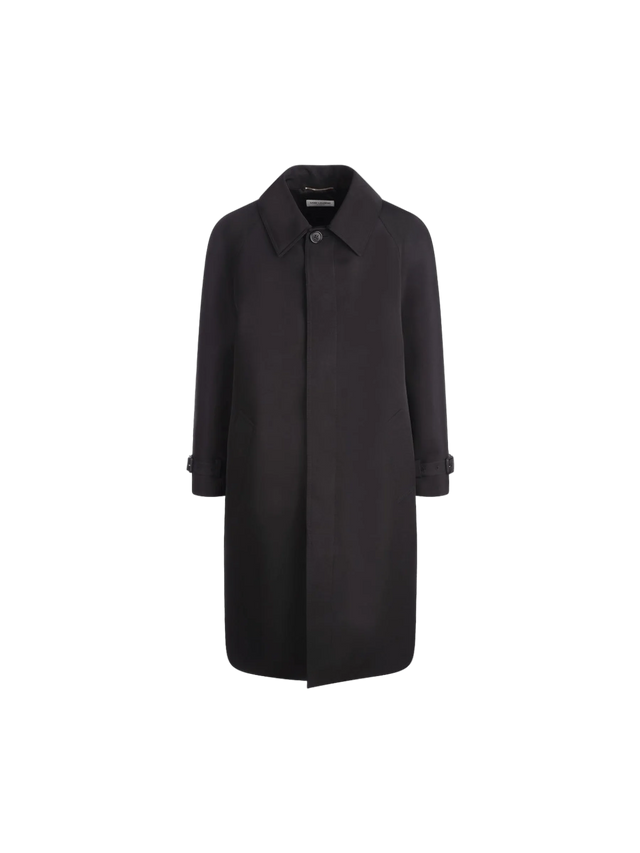 SAINT LAURENT-Faille Padded Overcoat-JOHN JULIA