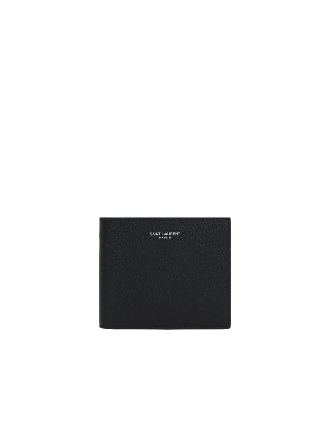 Grain De Poudre Leather Bi-Fold Wallet-SAINT LAURENT-JOHN JULIA