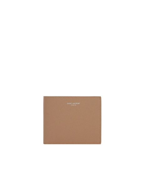 Grain De Poudre Leather Bi-Fold Wallet-SAINT LAURENT-JOHN JULIA