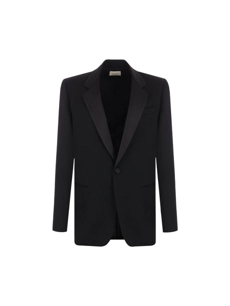 SAINT LAURENT-Grain De Poudre Tuxedo Jacket-JOHN JULIA