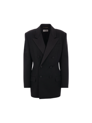 Grain De Poudre Tuxedo Jacket-SAINT LAURENT-JOHN JULIA