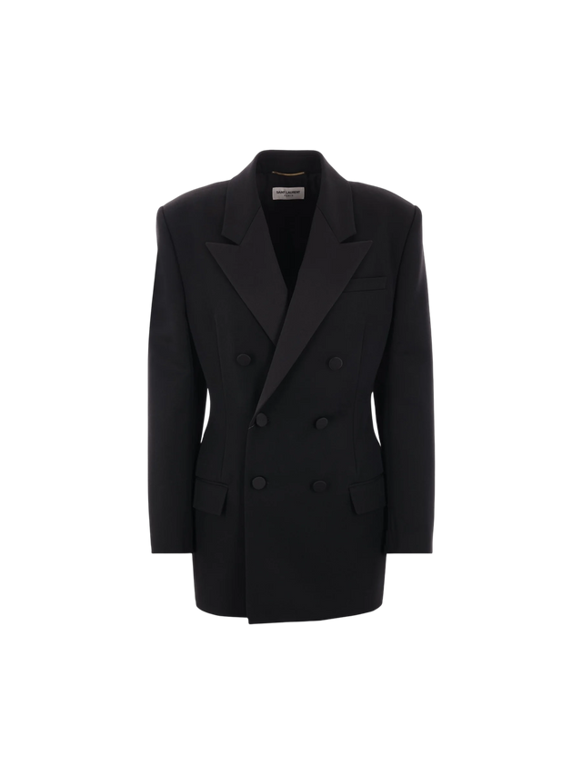 Grain De Poudre Tuxedo Jacket-SAINT LAURENT-JOHN JULIA