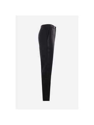 SAINT LAURENT-Grain De Poudre Tuxedo Pants-JOHN JULIA