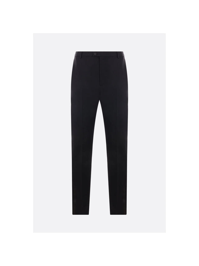 SAINT LAURENT-Grain De Poudre Tuxedo Pants-JOHN JULIA