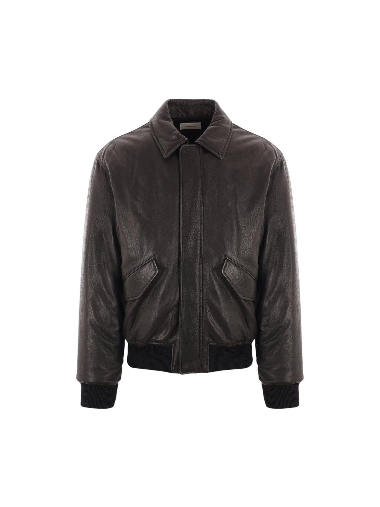 SAINT LAURENT-Grainy Nappa Bomber Jacket-JOHN JULIA