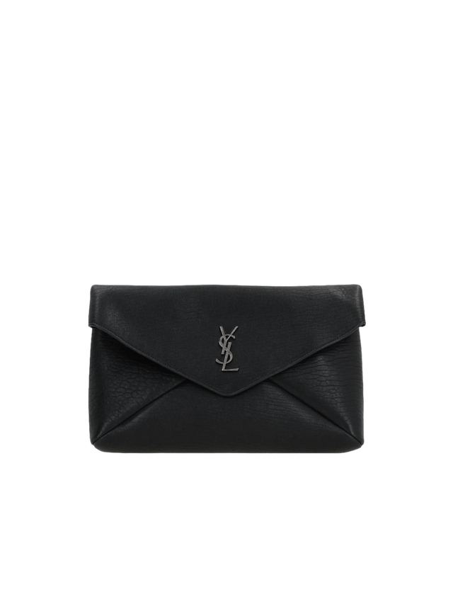 Grainy Nappa Cassandre Large Clutch-SAINT LAURENT-JOHN JULIA