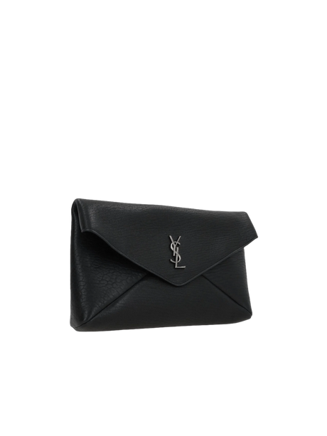 Grainy Nappa Cassandre Large Clutch-SAINT LAURENT-JOHN JULIA