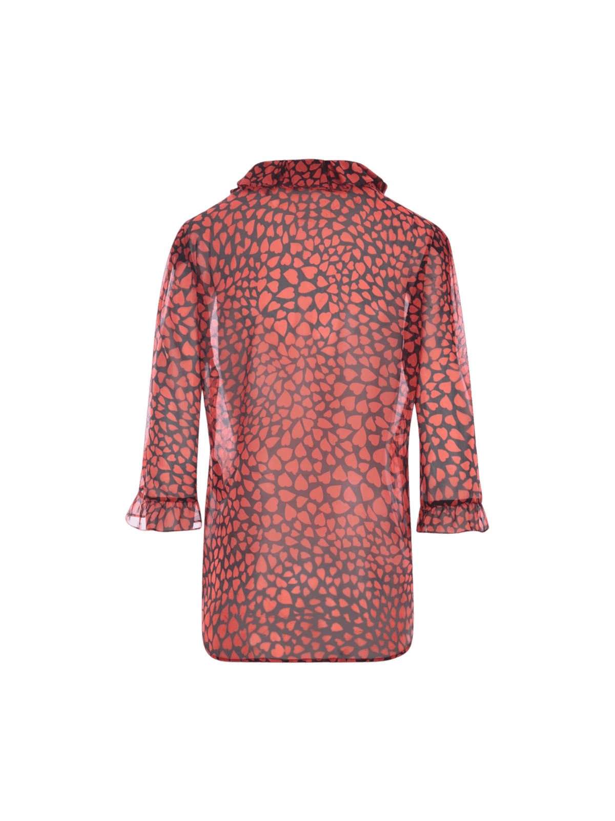 SAINT LAURENT-Heart Print Georgette Shirt-JOHN JULIA