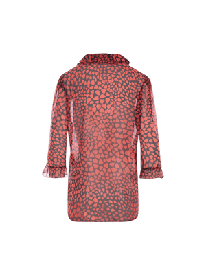 SAINT LAURENT-Heart Print Georgette Shirt-JOHN JULIA