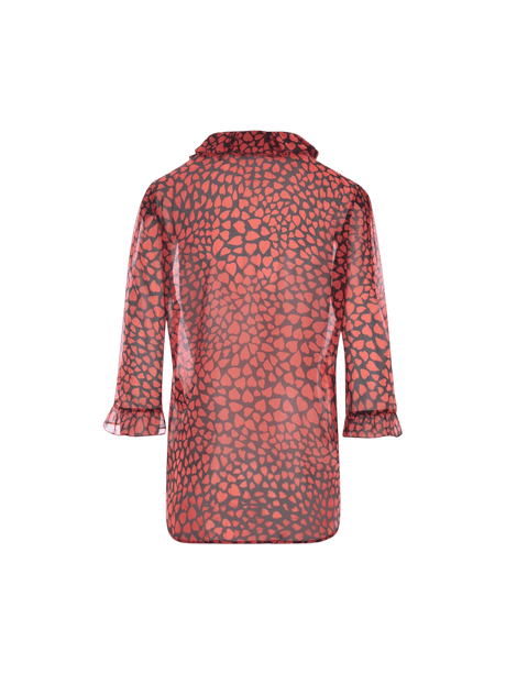 SAINT LAURENT-Heart Print Georgette Shirt-JOHN JULIA