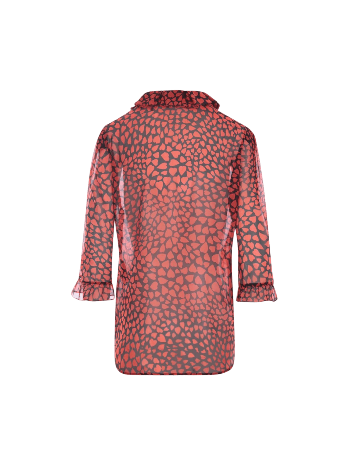 SAINT LAURENT-Heart Print Georgette Shirt-JOHN JULIA