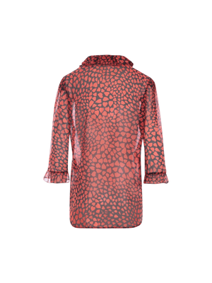 SAINT LAURENT-Heart Print Georgette Shirt-JOHN JULIA