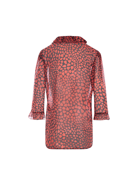 SAINT LAURENT-Heart Print Georgette Shirt-JOHN JULIA