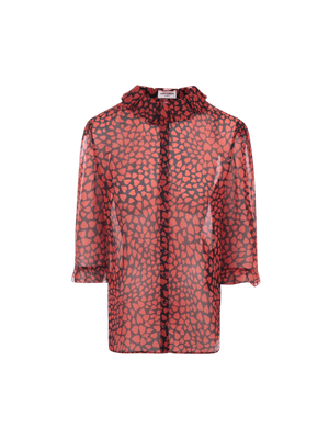 SAINT LAURENT-Heart Print Georgette Shirt-JOHN JULIA