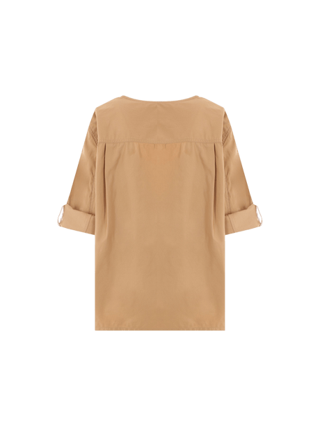 Henley Twill Blouse-SAINT LAURENT-JOHN JULIA