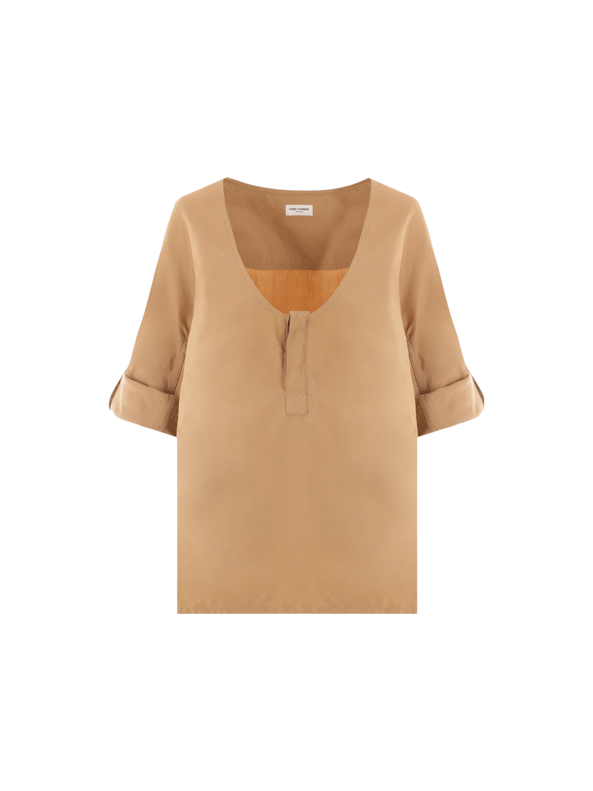 Henley Twill Blouse-SAINT LAURENT-JOHN JULIA