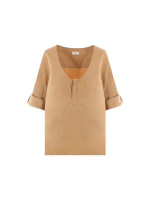 Henley Twill Blouse-SAINT LAURENT-JOHN JULIA