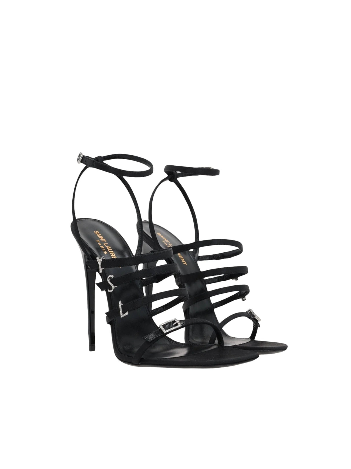 SAINT LAURENT-Jerry Satin Sandals-JOHN JULIA