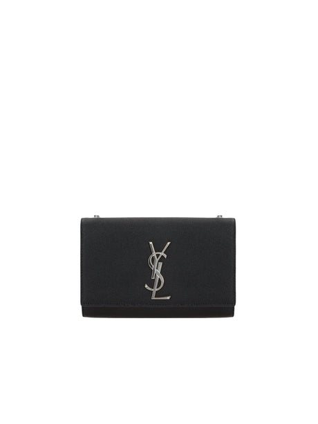 Kate Small Chain Bag In Grain De Poudre Leather-SAINT LAURENT-JOHN JULIA