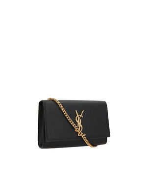 Kate Small Chain Bag In Grain De Poudre Leather-SAINT LAURENT-JOHN JULIA